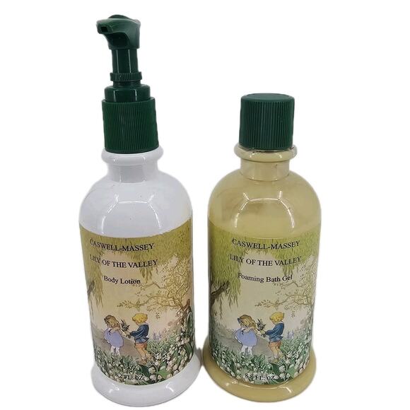 Caswell Massey Lily Of The Valley Body Lotion 240 ML & Foaming Bath Gel 250 ML - Picture 1 of 6
